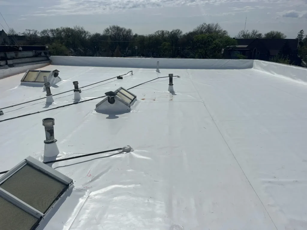 New PVC commercial roof