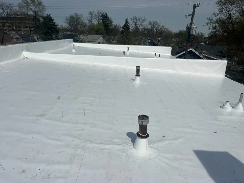 New PVC commercial roof
