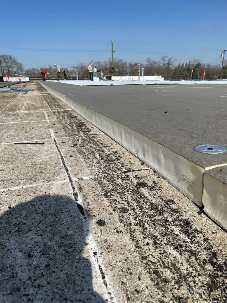 PVC commercial roof in progress