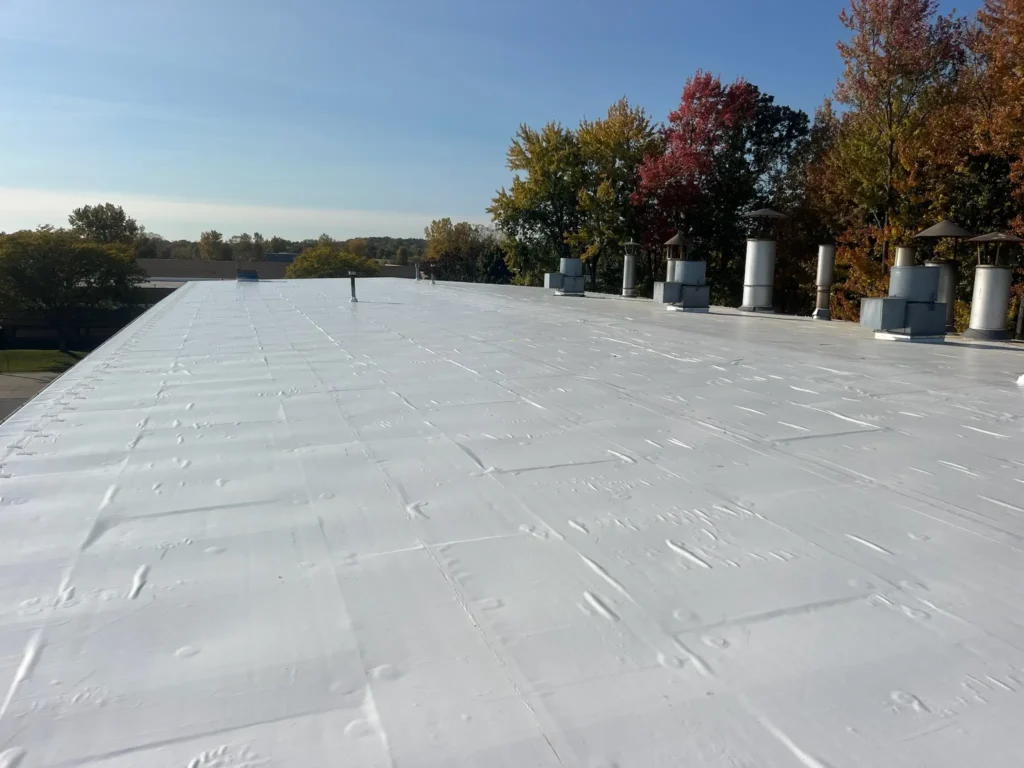 Newly retrofitted commercial roof