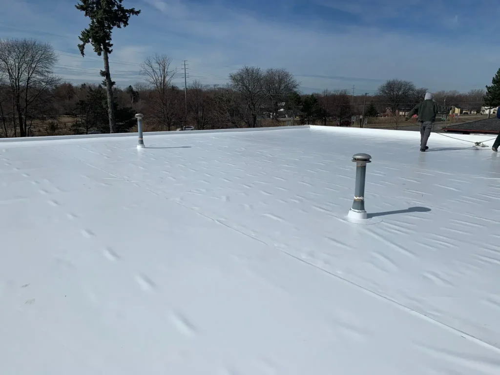 New PVC commercial roof