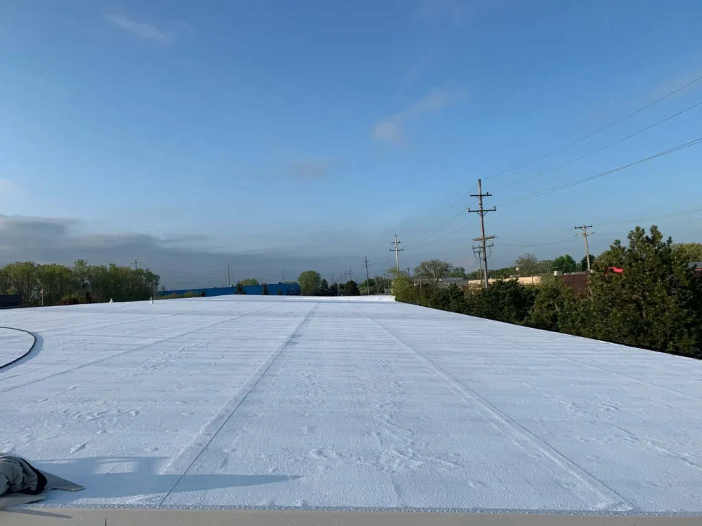 Newly retrofitted commercial roof