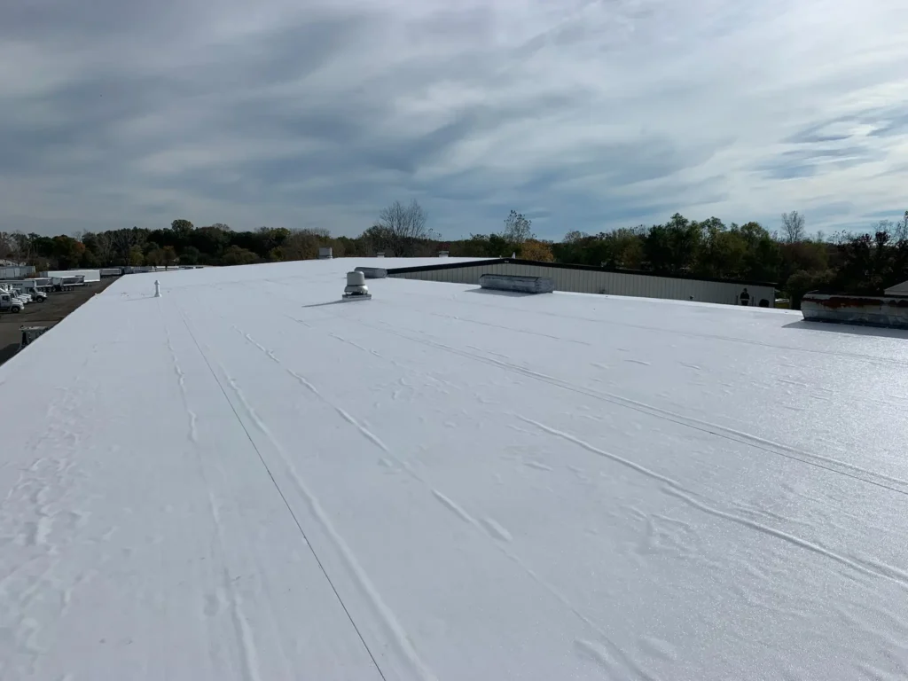 Newly retrofitted commercial roof
