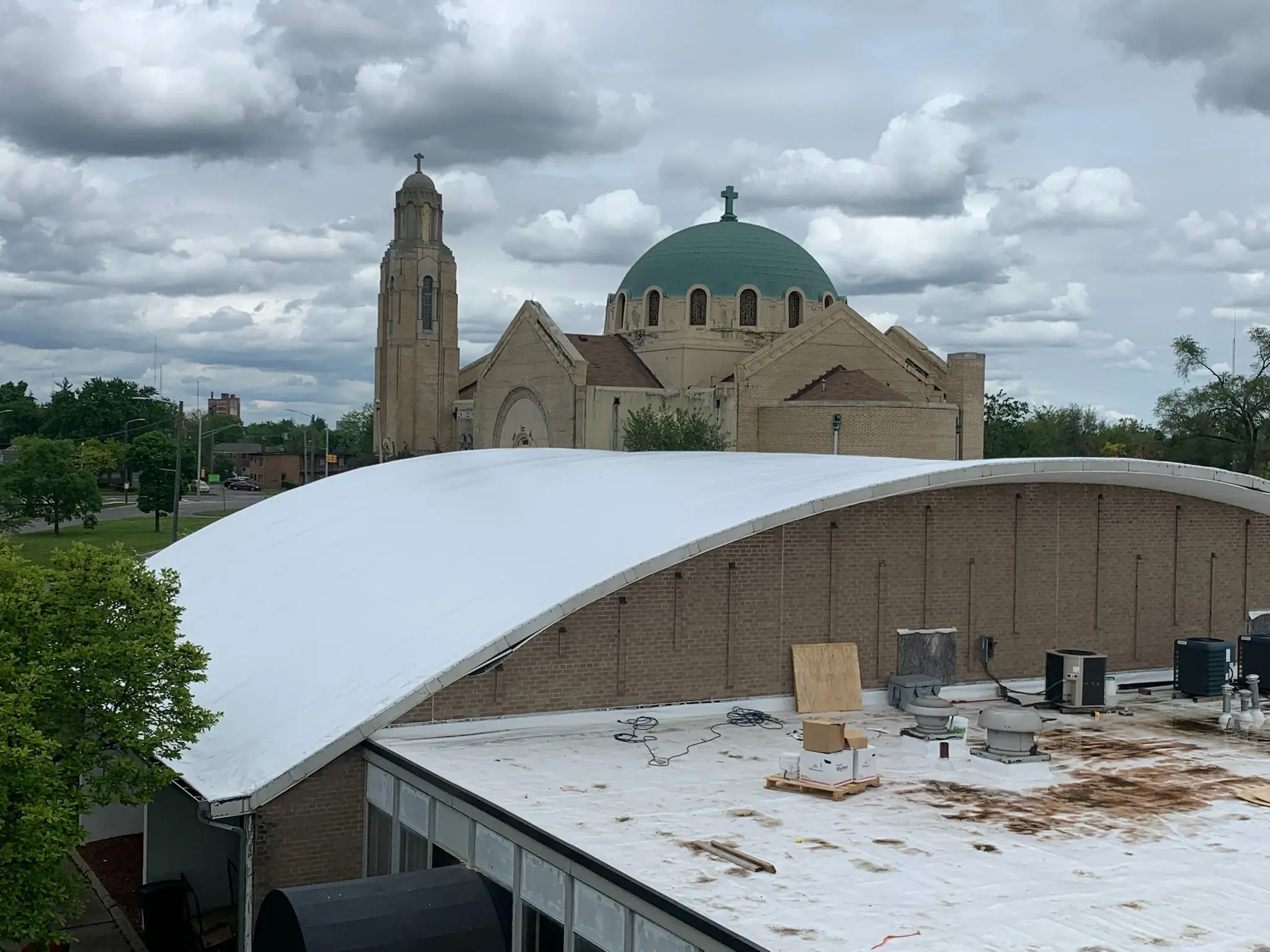 New PVC commercial roof