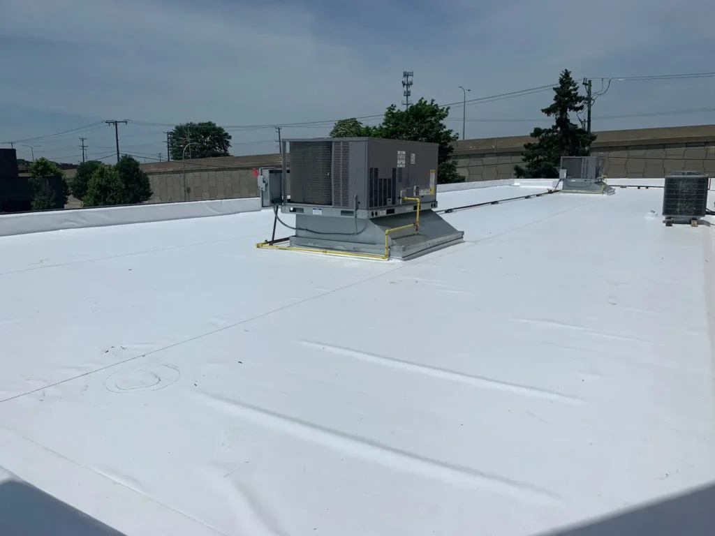 New PVC commercial roof