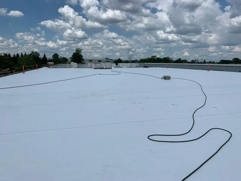 New PVC commercial roof