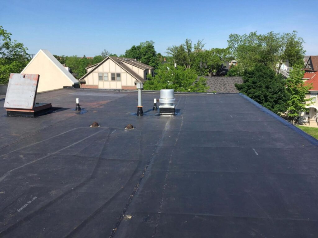 a black PVC roof