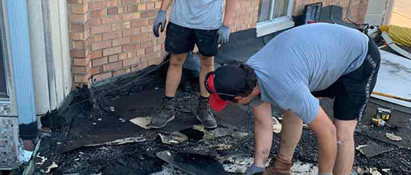 Replacing a damaged roof