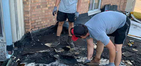 Replacing a damaged roof