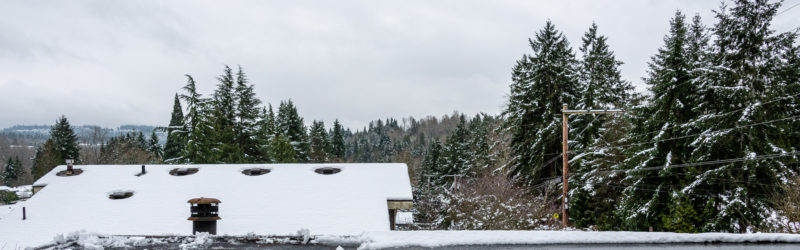 Fresh snow on a flat roof